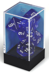 Chessex Dice: 7 Set Polyhedral Translucent Blue White CHX23076